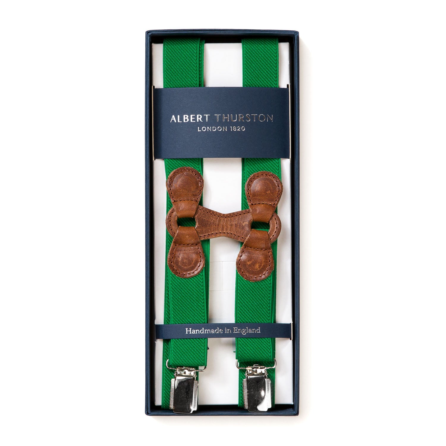 May Green Elastic Clip-On Suspenders "Infinity"